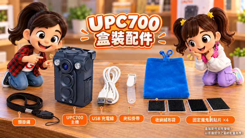 UPC700 系列盒裝配件示意與配置提醒