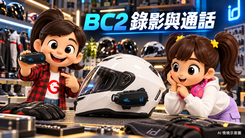 Angel 與 Candy 介紹 BC2 主機及安全帽側掛情境