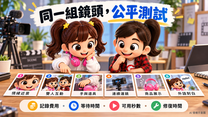 同一組鏡頭,公平測試