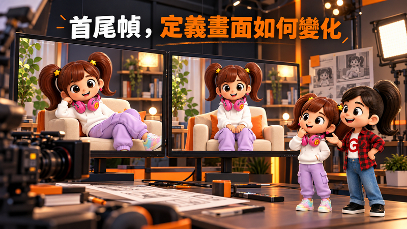 Angel 與 Candy 檢查影片起始與結束畫面