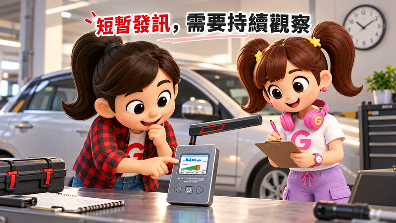 短暫發訊,需要持續觀察:店長Angel與小助理Candy融入探測器檢查情境