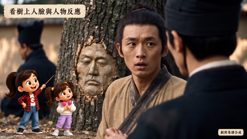 樹上生臉劇照導讀,觀察樹幹人臉與人物反應