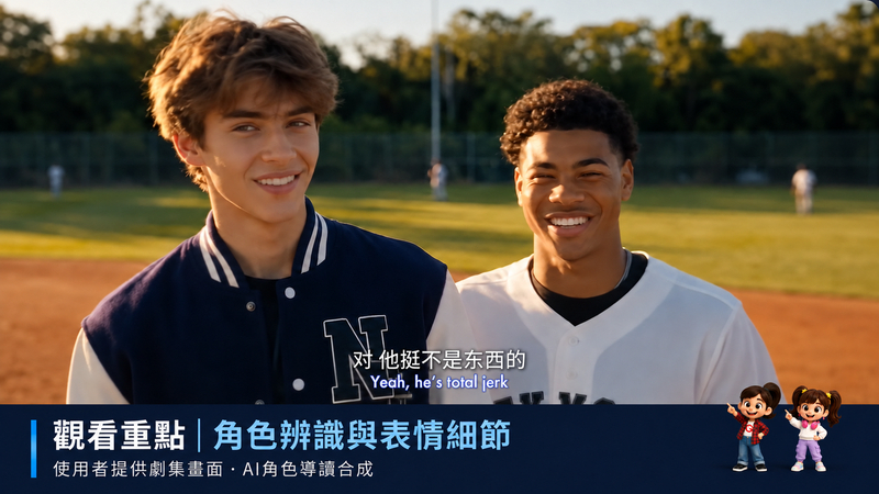 球場雙人劇照與角色辨識導讀